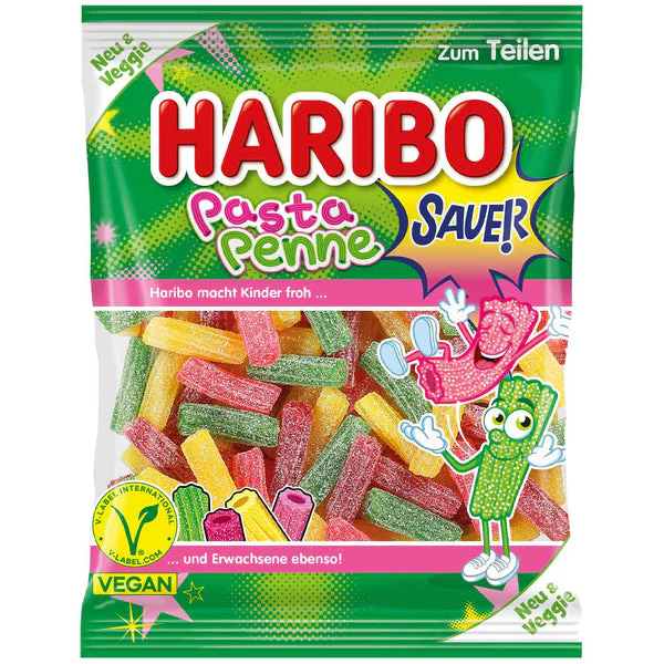 Haribo Candy Pasta Penne Sauer 160g (GERMANY)