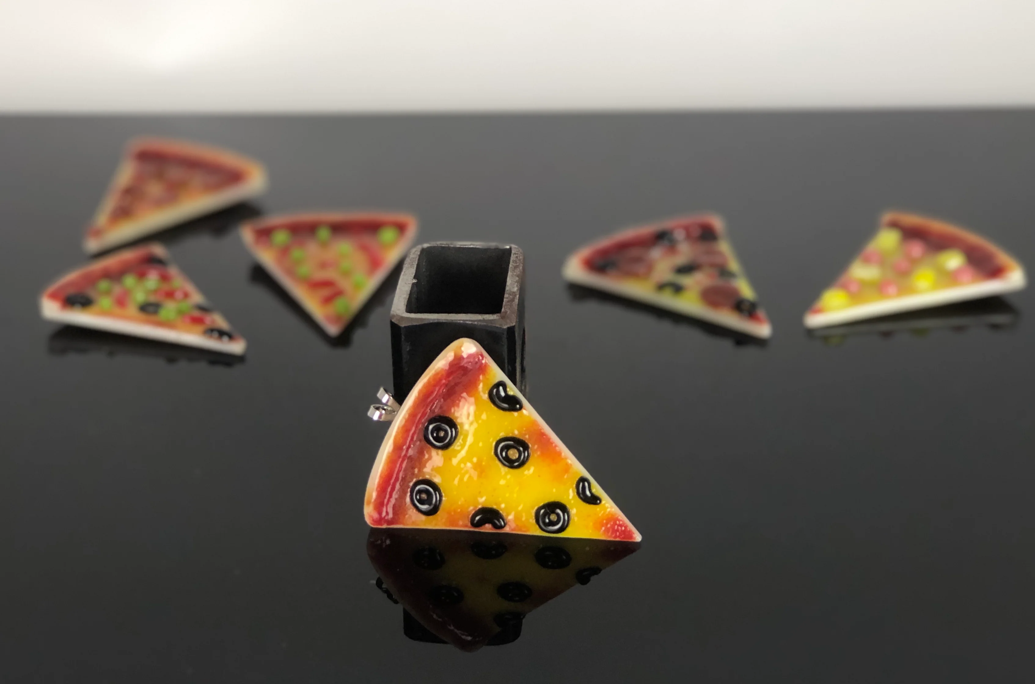 Jamie Burress Fused Glass Pizza Pendants - Image 4