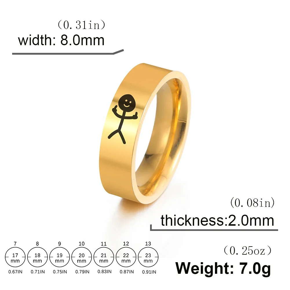 Engravable Titanium Middle Finger Rings - Image 10